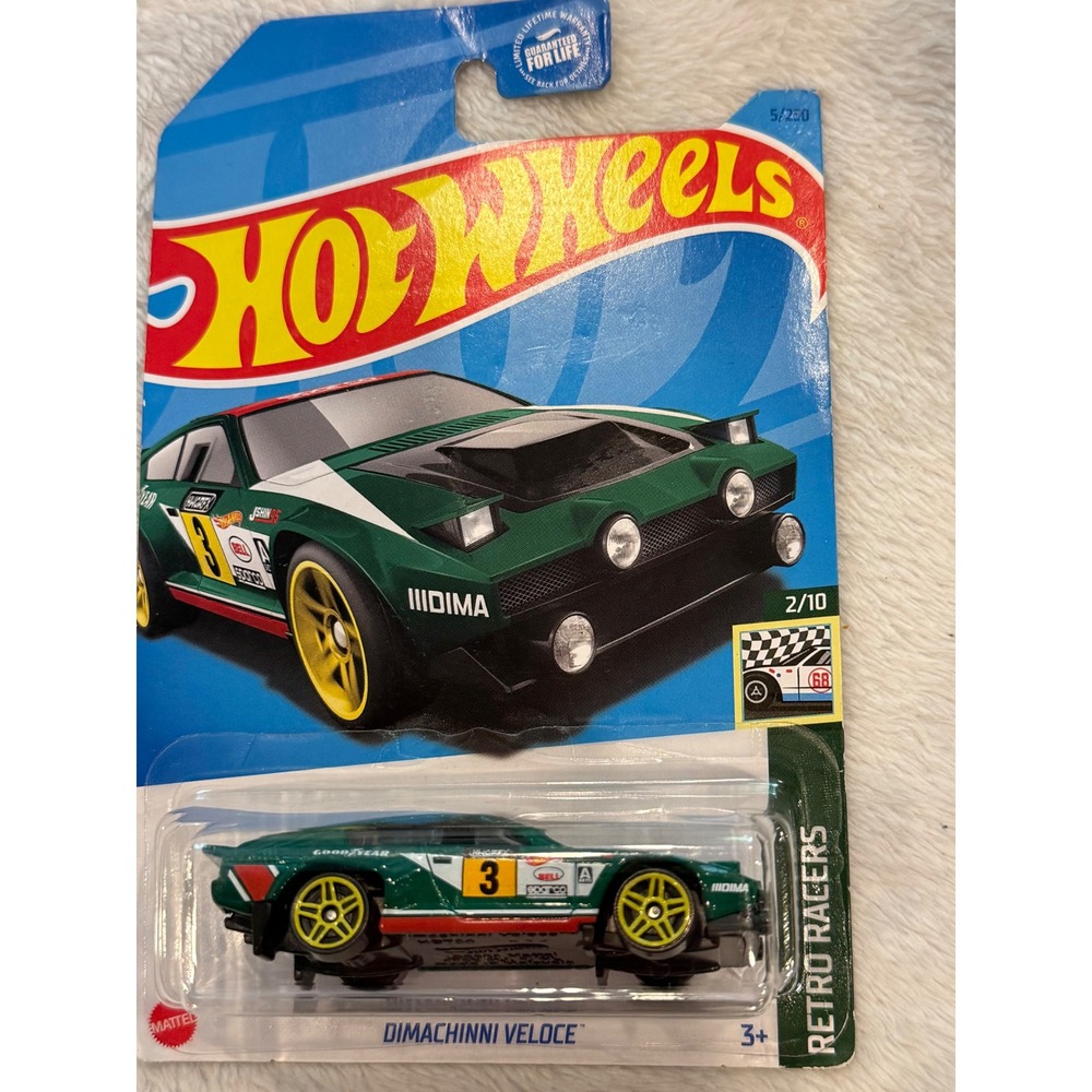 Hot Wheels‎ Dimachinni Veloce Green Retro Racers 2/10 Diecast Car 5/250 HKH03